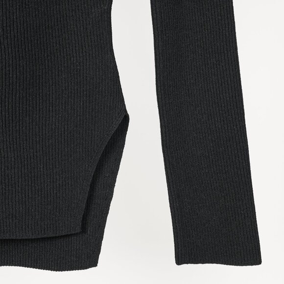 KHAITE Maddy Black Ribbed Bustier Sweater - Picture 6 of 9